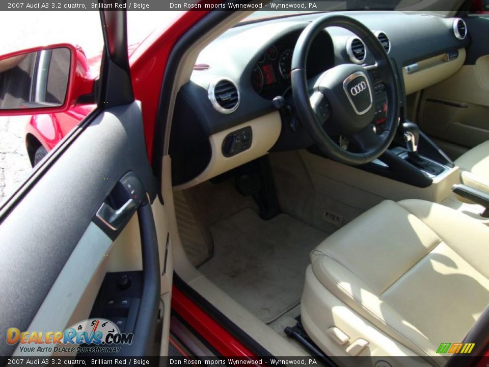 2007 Audi A3 3.2 quattro Brilliant Red / Beige Photo #12