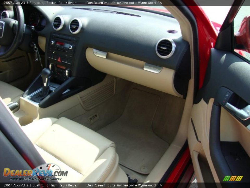 2007 Audi A3 3.2 quattro Brilliant Red / Beige Photo #16