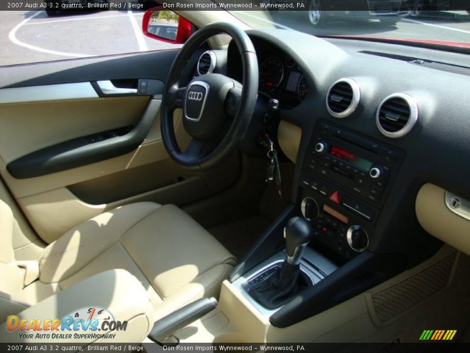 2007 Audi A3 3.2 quattro Brilliant Red / Beige Photo #17