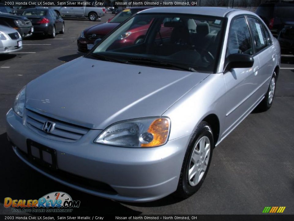 2003 Honda Civic LX Sedan Satin Silver Metallic / Gray Photo #1