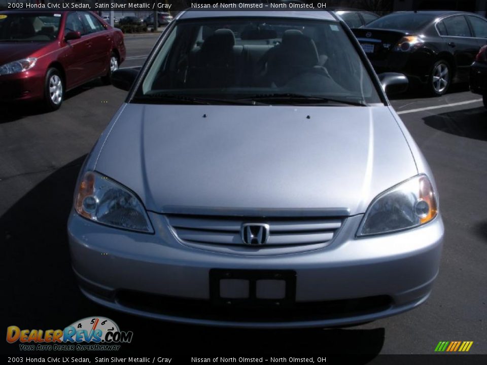 2003 Honda Civic LX Sedan Satin Silver Metallic / Gray Photo #2