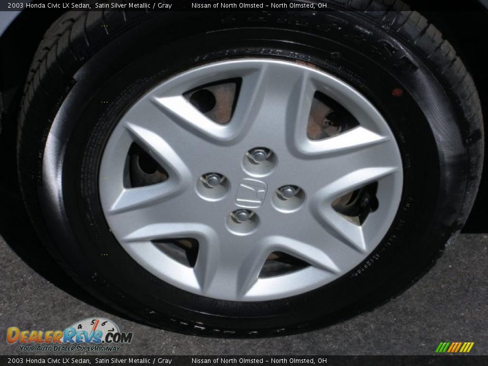 2003 Honda Civic LX Sedan Satin Silver Metallic / Gray Photo #9