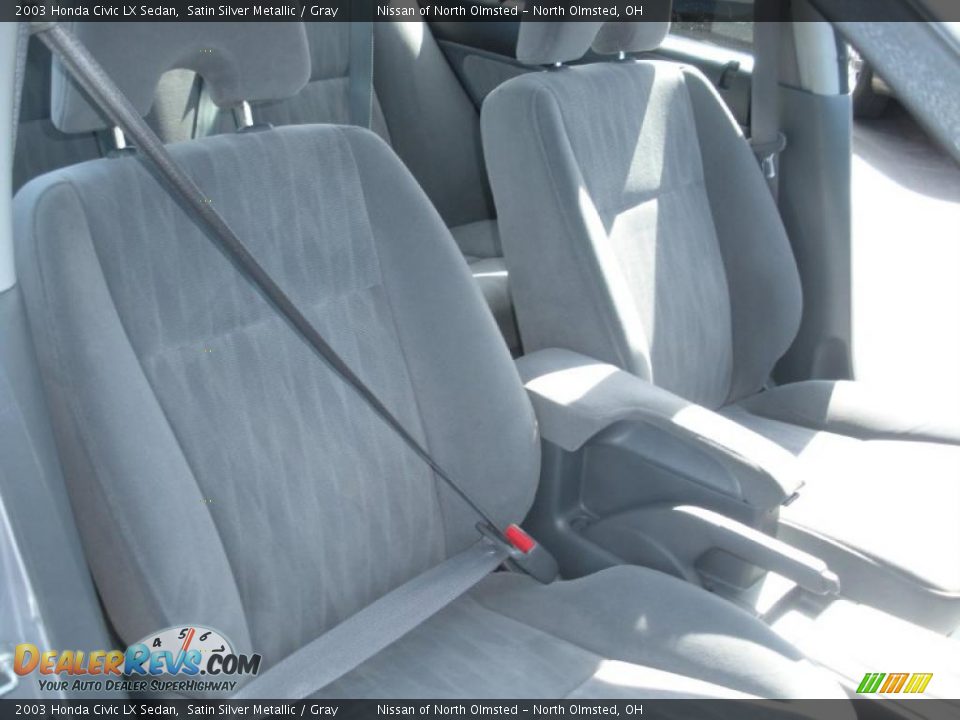 2003 Honda Civic LX Sedan Satin Silver Metallic / Gray Photo #15