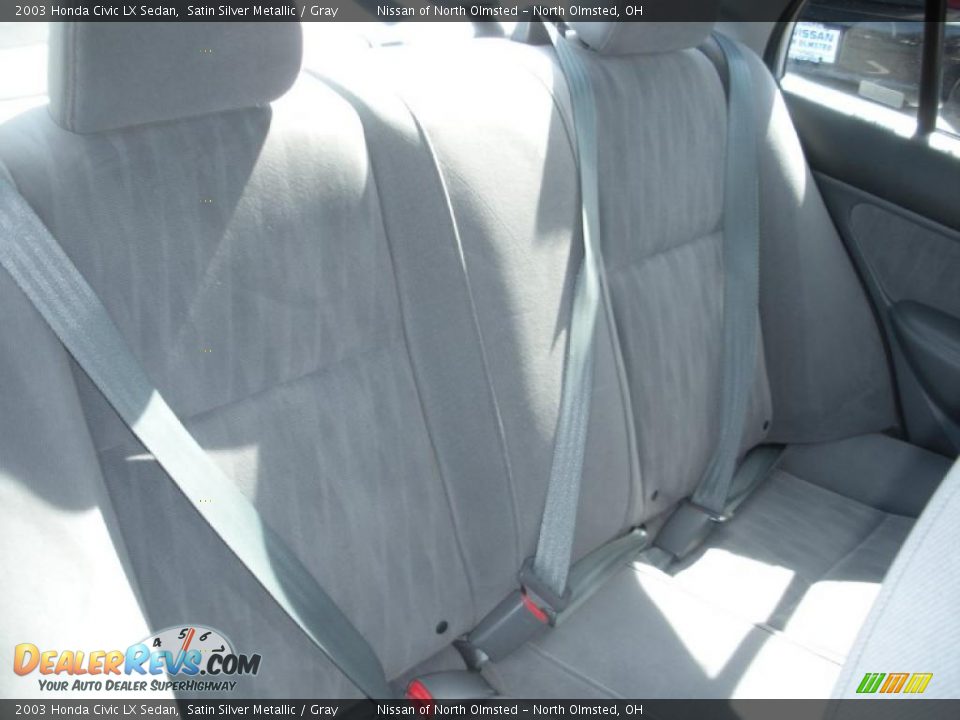 2003 Honda Civic LX Sedan Satin Silver Metallic / Gray Photo #16