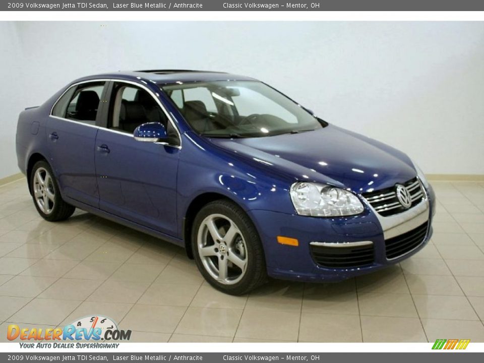2009 Volkswagen Jetta TDI Sedan Laser Blue Metallic / Anthracite Photo #1