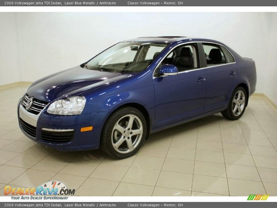 2009 Volkswagen Jetta TDI Sedan Laser Blue Metallic / Anthracite Photo #3