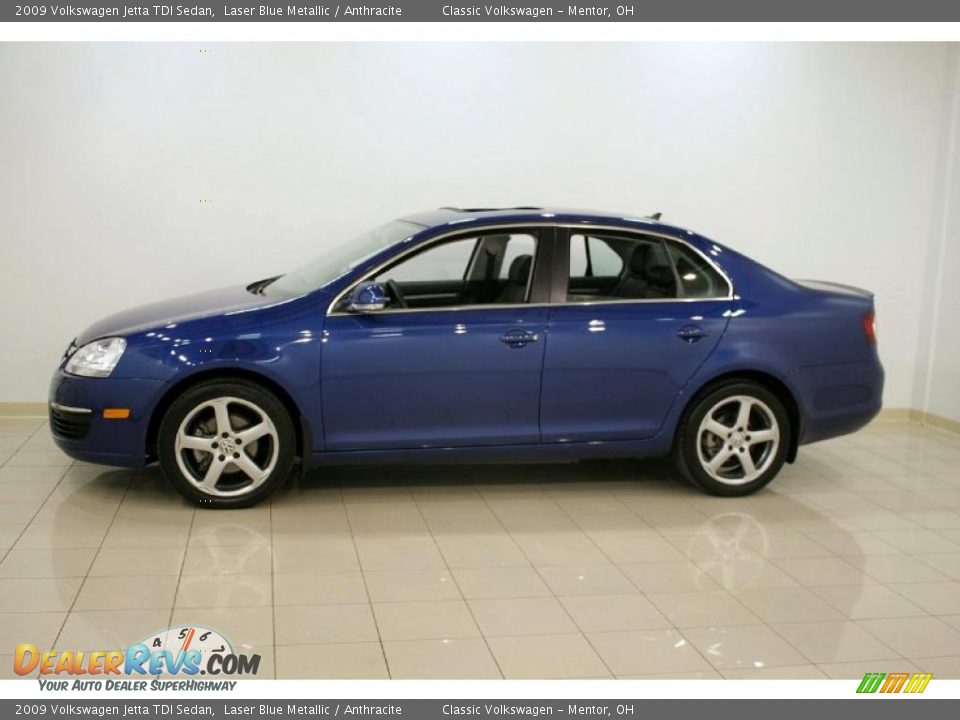 2009 Volkswagen Jetta TDI Sedan Laser Blue Metallic / Anthracite Photo #4
