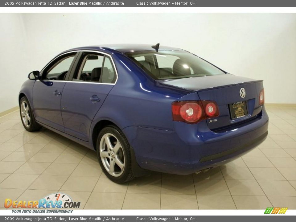2009 Volkswagen Jetta TDI Sedan Laser Blue Metallic / Anthracite Photo #5