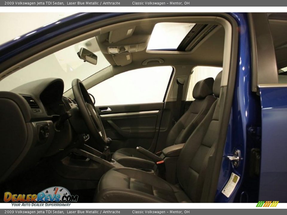 2009 Volkswagen Jetta TDI Sedan Laser Blue Metallic / Anthracite Photo #10