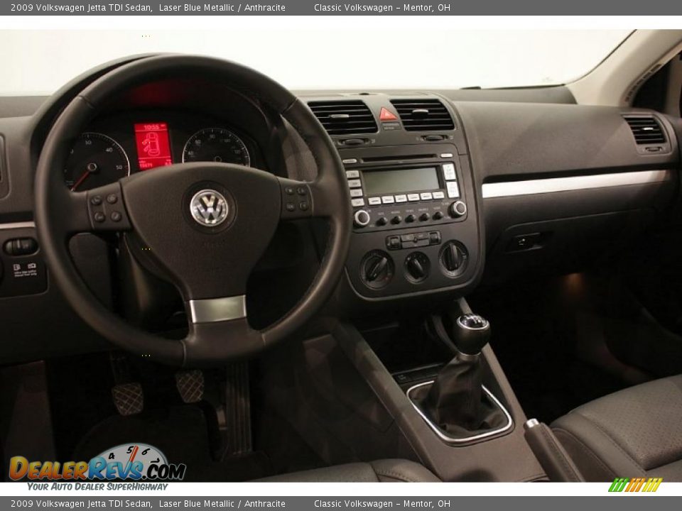 2009 Volkswagen Jetta TDI Sedan Laser Blue Metallic / Anthracite Photo #13