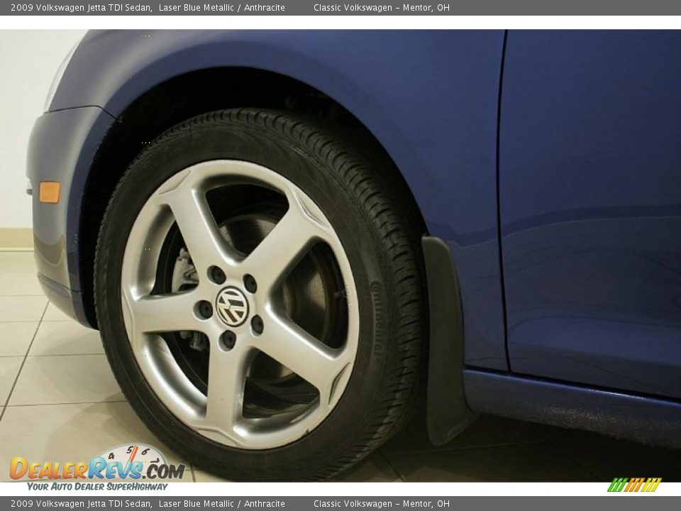 2009 Volkswagen Jetta TDI Sedan Laser Blue Metallic / Anthracite Photo #28