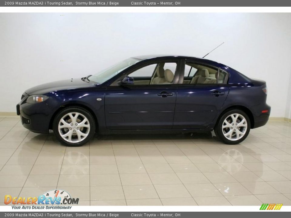 2009 Mazda MAZDA3 i Touring Sedan Stormy Blue Mica / Beige Photo #4