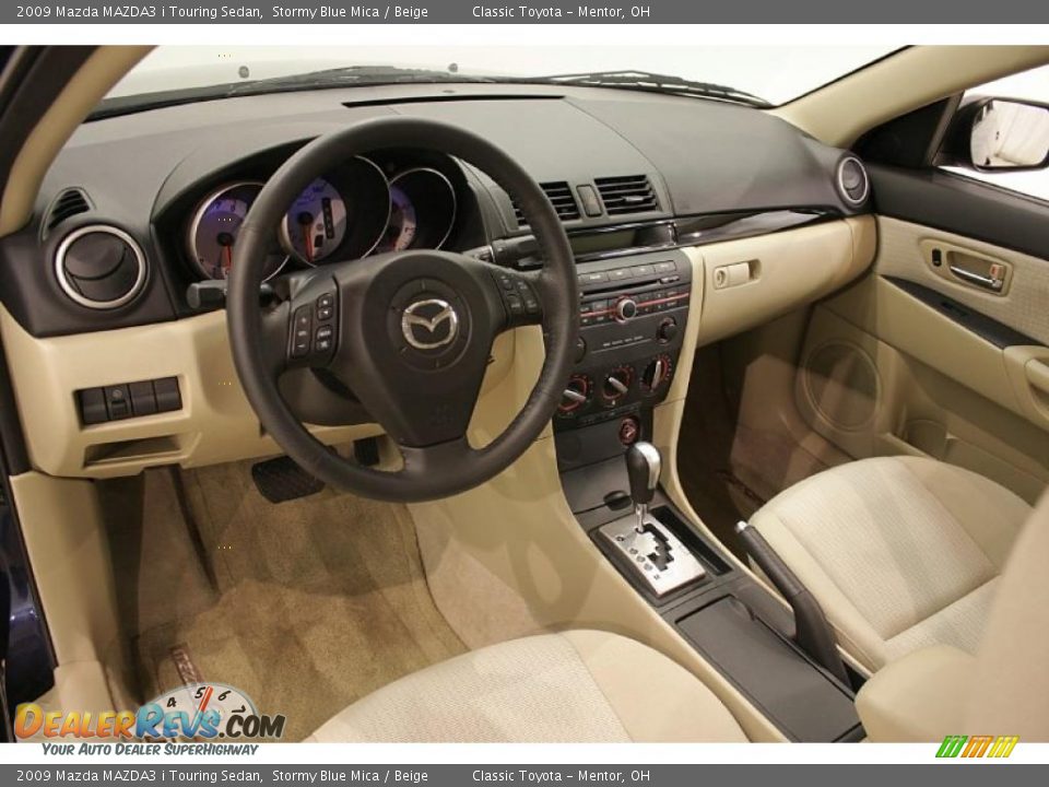 2009 Mazda MAZDA3 i Touring Sedan Stormy Blue Mica / Beige Photo #10