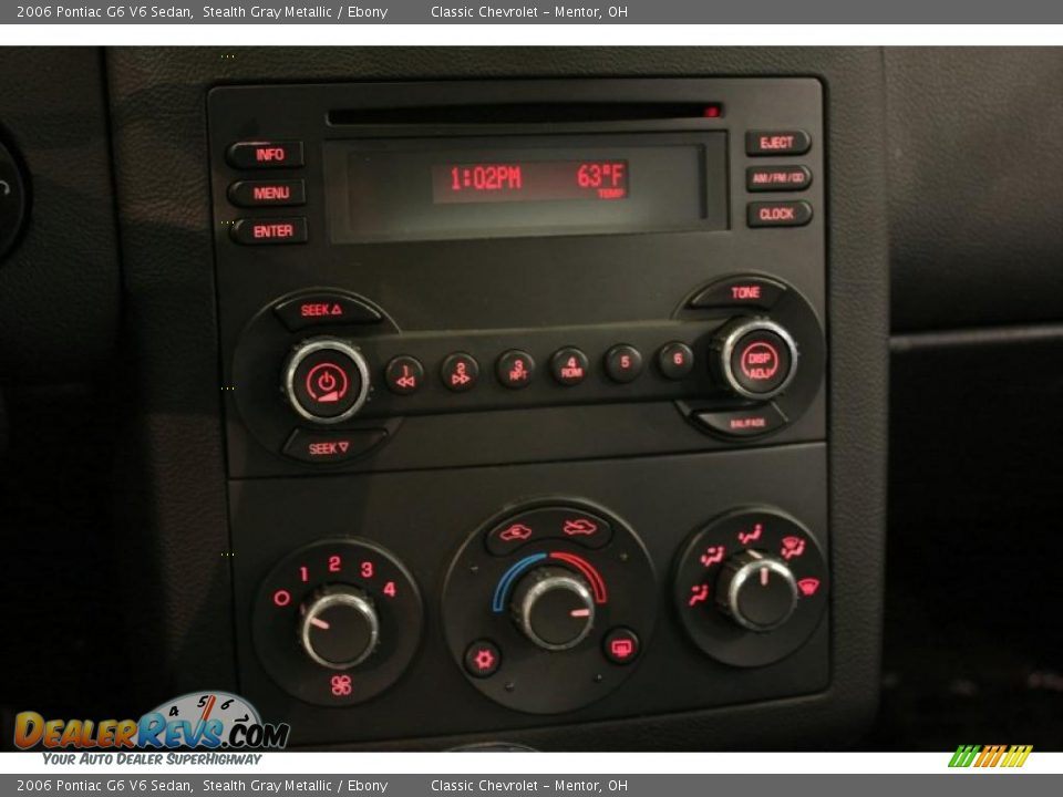 2006 Pontiac G6 V6 Sedan Stealth Gray Metallic / Ebony Photo #12