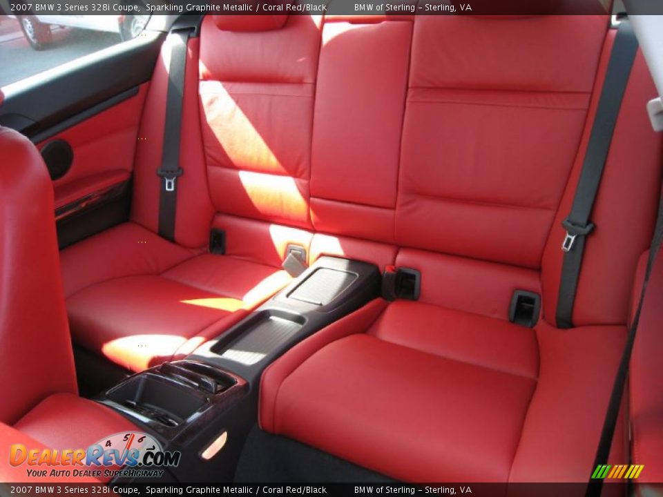 2007 BMW 3 Series 328i Coupe Sparkling Graphite Metallic / Coral Red/Black Photo #10