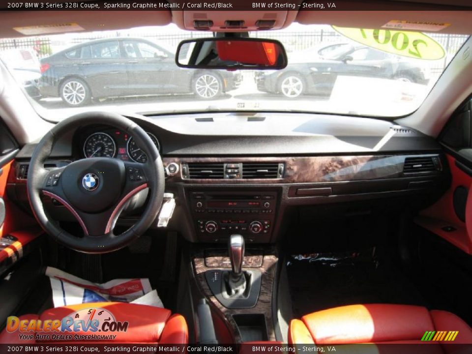 2007 BMW 3 Series 328i Coupe Sparkling Graphite Metallic / Coral Red/Black Photo #11