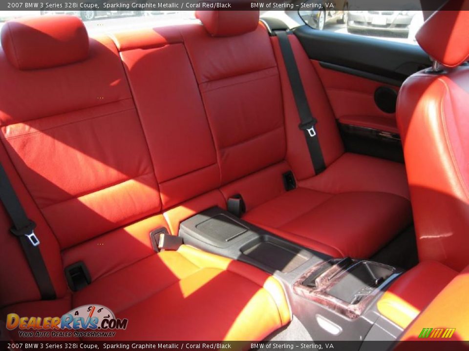 2007 BMW 3 Series 328i Coupe Sparkling Graphite Metallic / Coral Red/Black Photo #13