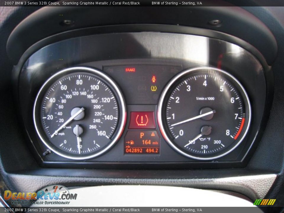 2007 BMW 3 Series 328i Coupe Sparkling Graphite Metallic / Coral Red/Black Photo #14