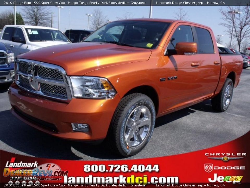 2010 Dodge Ram 1500 Sport Crew Cab Mango Tango Pearl / Dark Slate/Medium Graystone Photo #1
