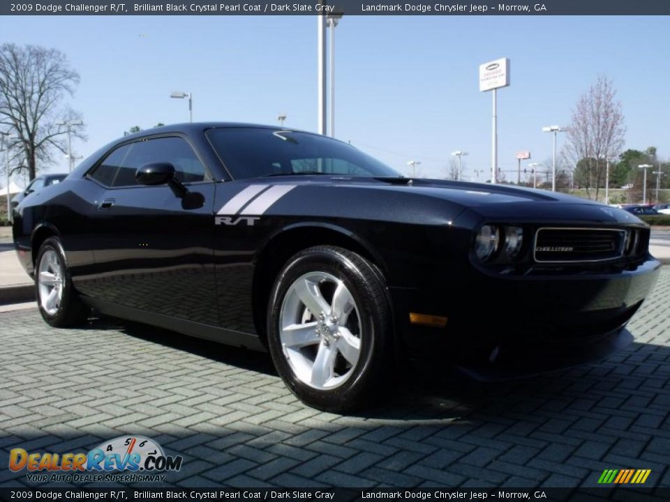 2009 Dodge Challenger R/T Brilliant Black Crystal Pearl Coat / Dark Slate Gray Photo #7