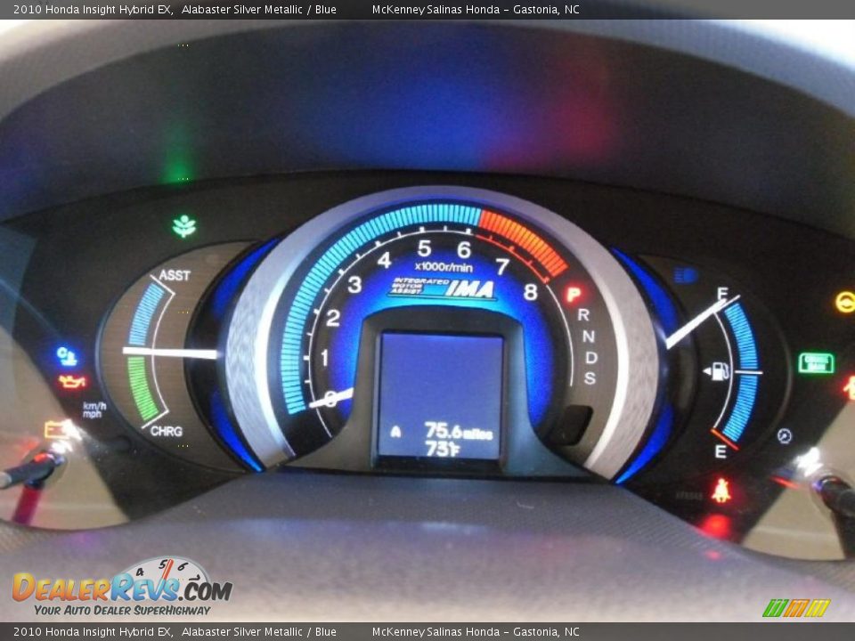 2010 Honda Insight Hybrid EX Alabaster Silver Metallic / Blue Photo #14