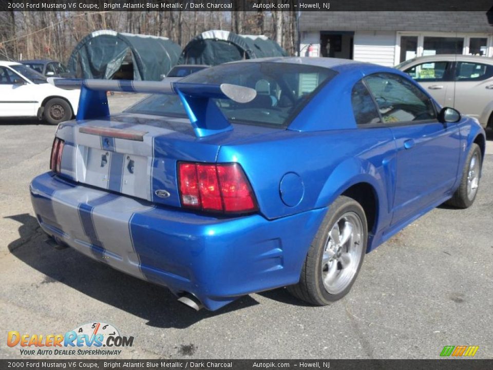 2000 Ford Mustang V6 Coupe Bright Atlantic Blue Metallic / Dark Charcoal Photo #5