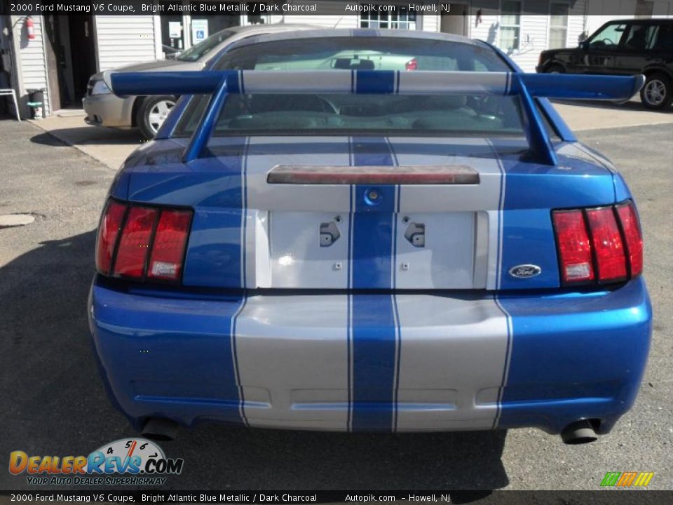 2000 Ford Mustang V6 Coupe Bright Atlantic Blue Metallic / Dark Charcoal Photo #6