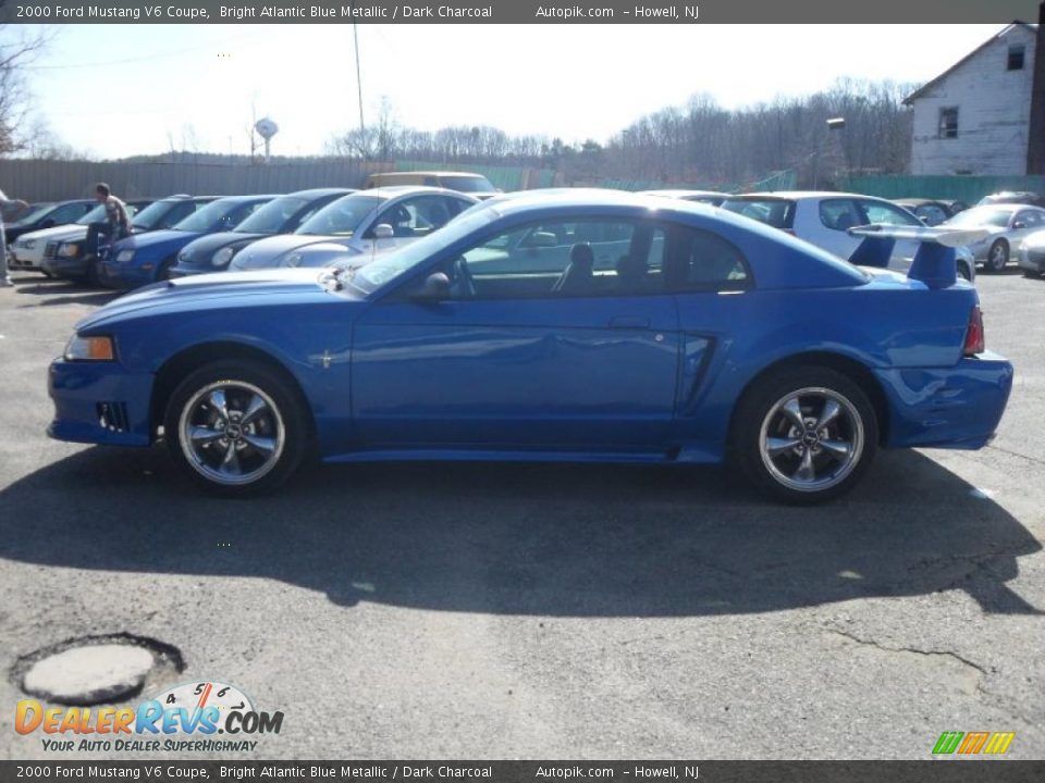 2000 Ford Mustang V6 Coupe Bright Atlantic Blue Metallic / Dark Charcoal Photo #8