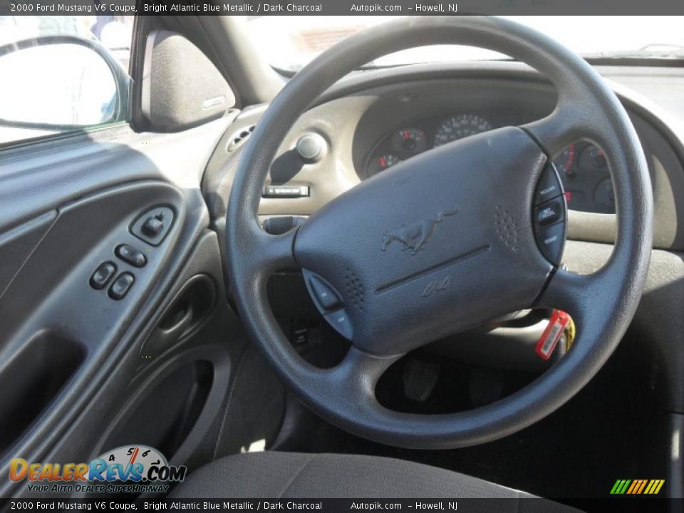 2000 Ford Mustang V6 Coupe Bright Atlantic Blue Metallic / Dark Charcoal Photo #14