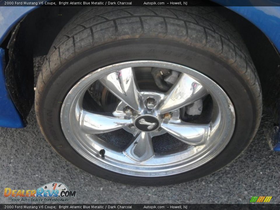 2000 Ford Mustang V6 Coupe Bright Atlantic Blue Metallic / Dark Charcoal Photo #16