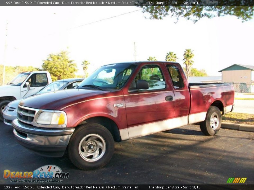 1997 Ford F150 XLT Extended Cab Dark Toreador Red Metallic / Medium Prairie Tan Photo #1