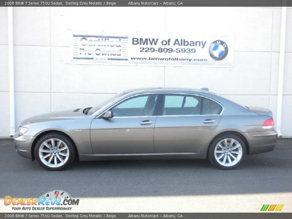 2008 BMW 7 Series 750Li Sedan Sterling Grey Metallic / Beige Photo #1