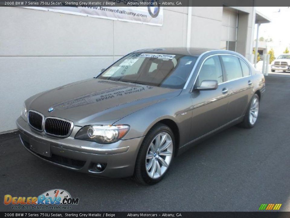 2008 BMW 7 Series 750Li Sedan Sterling Grey Metallic / Beige Photo #2