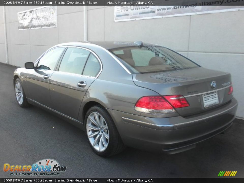 2008 BMW 7 Series 750Li Sedan Sterling Grey Metallic / Beige Photo #3