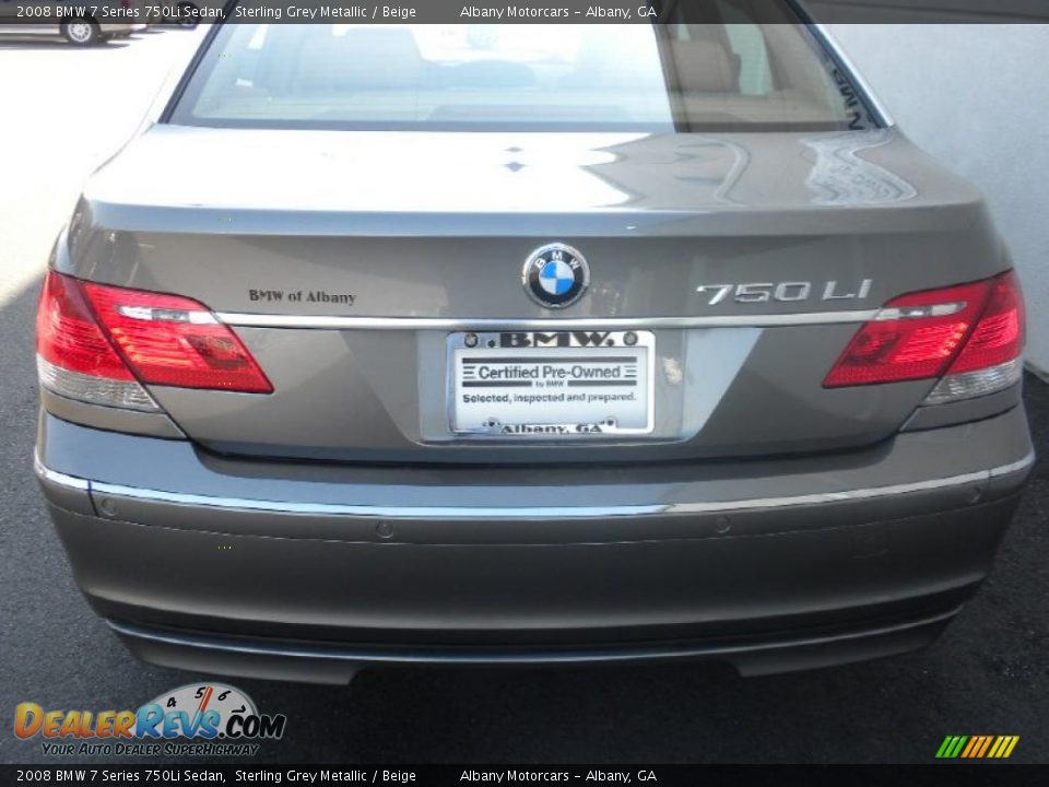 2008 BMW 7 Series 750Li Sedan Sterling Grey Metallic / Beige Photo #4