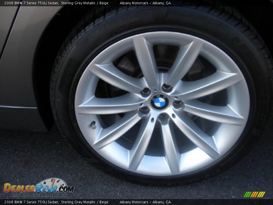2008 BMW 7 Series 750Li Sedan Sterling Grey Metallic / Beige Photo #6