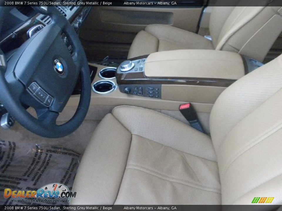2008 BMW 7 Series 750Li Sedan Sterling Grey Metallic / Beige Photo #7