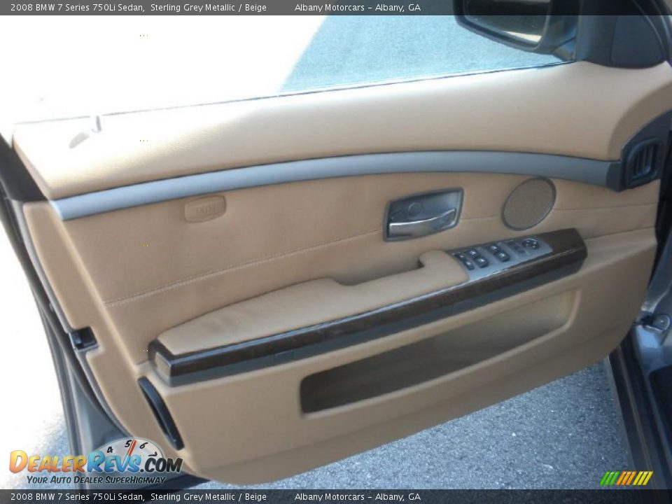 2008 BMW 7 Series 750Li Sedan Sterling Grey Metallic / Beige Photo #8
