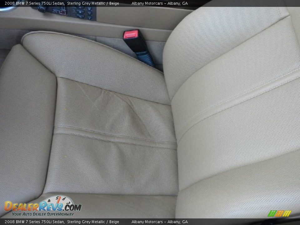 2008 BMW 7 Series 750Li Sedan Sterling Grey Metallic / Beige Photo #9