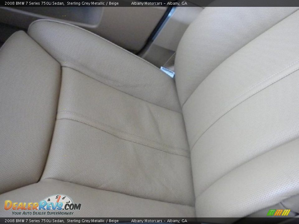 2008 BMW 7 Series 750Li Sedan Sterling Grey Metallic / Beige Photo #11