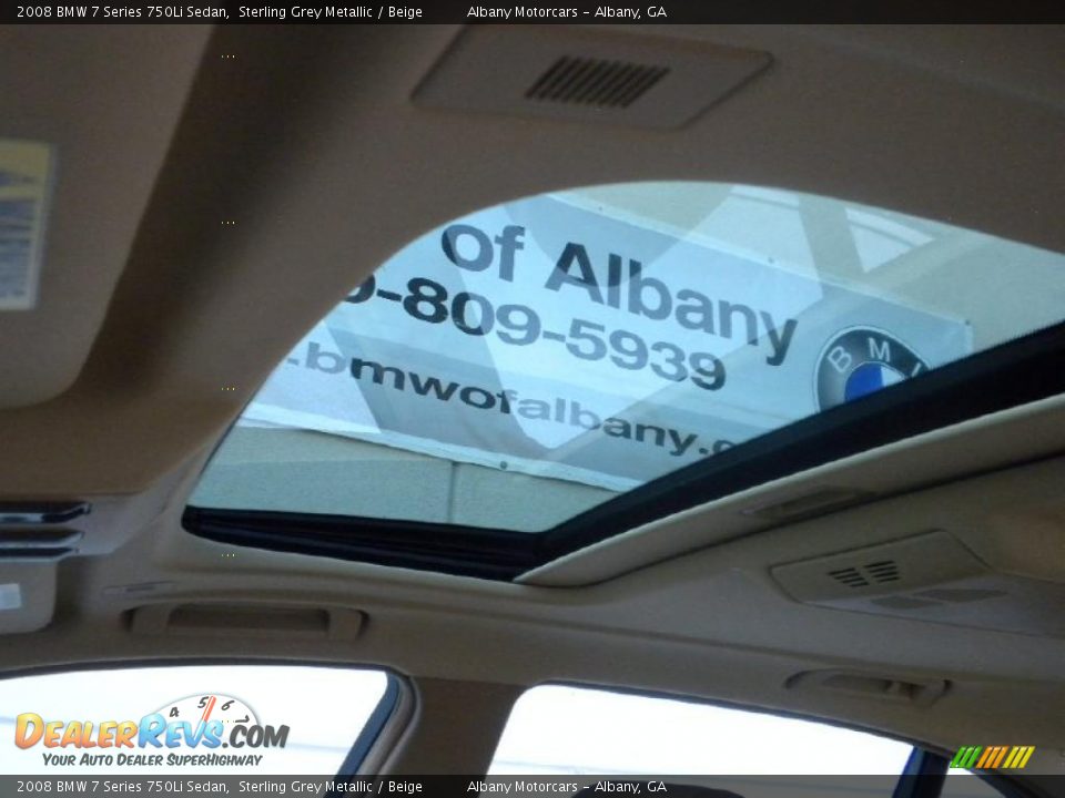 2008 BMW 7 Series 750Li Sedan Sterling Grey Metallic / Beige Photo #12