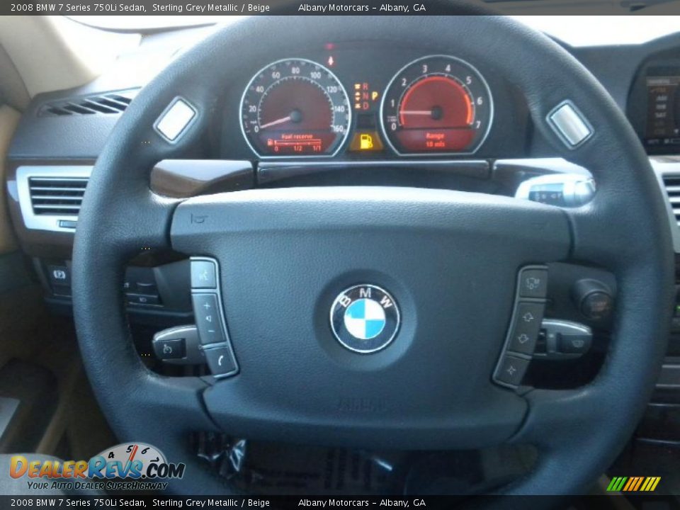 2008 BMW 7 Series 750Li Sedan Sterling Grey Metallic / Beige Photo #16