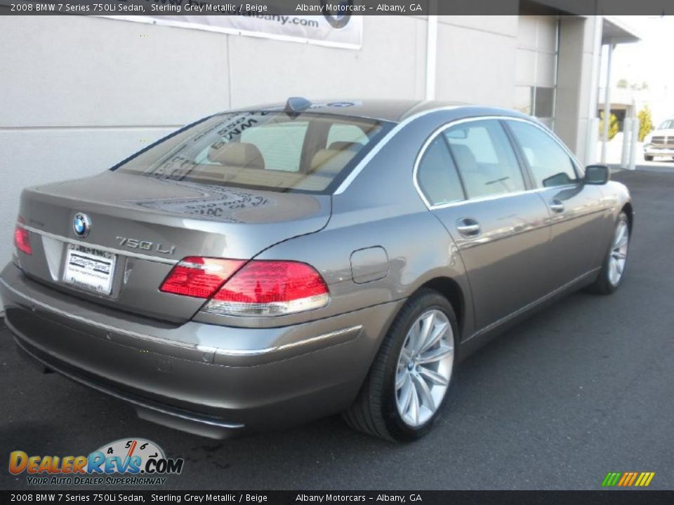 2008 BMW 7 Series 750Li Sedan Sterling Grey Metallic / Beige Photo #22