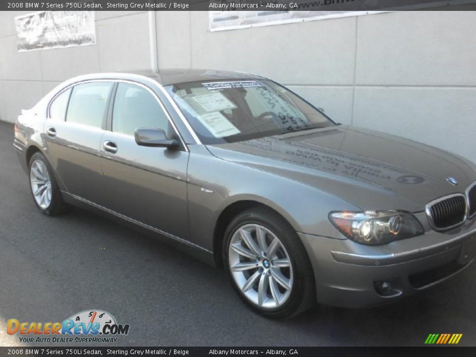 2008 BMW 7 Series 750Li Sedan Sterling Grey Metallic / Beige Photo #24
