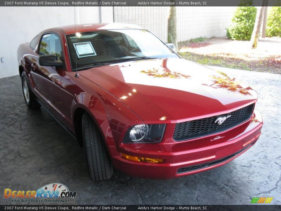 2007 Ford Mustang V6 Deluxe Coupe Redfire Metallic / Dark Charcoal Photo #3