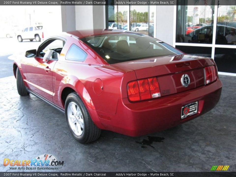 2007 Ford Mustang V6 Deluxe Coupe Redfire Metallic / Dark Charcoal Photo #6