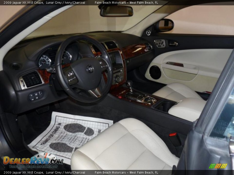 2009 Jaguar XK XK8 Coupe Lunar Grey / Ivory/Charcoal Photo #13