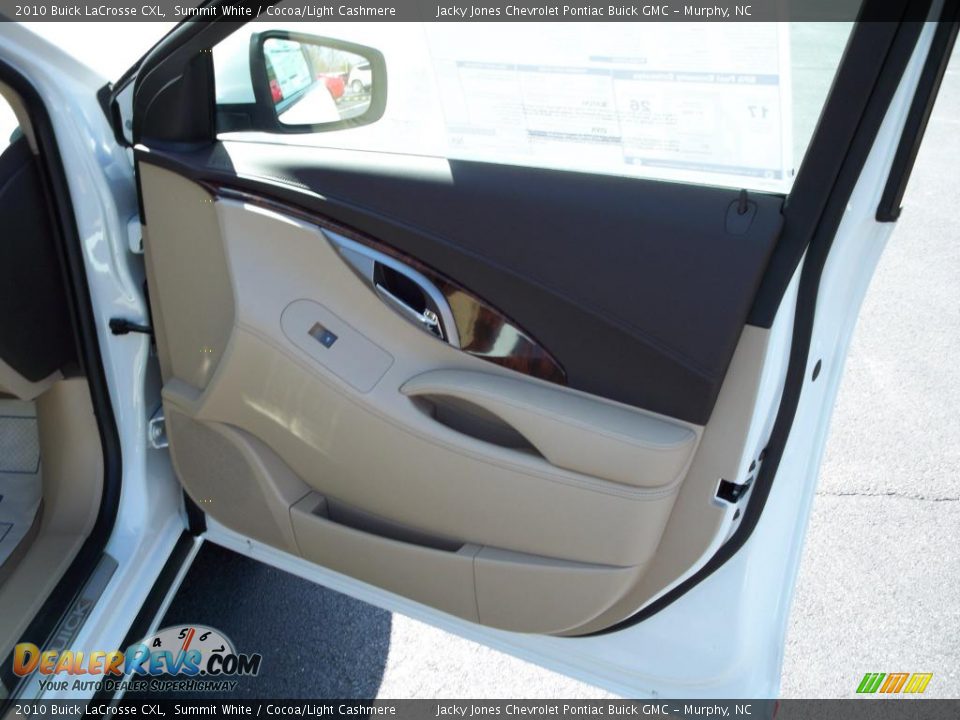 2010 Buick LaCrosse CXL Summit White / Cocoa/Light Cashmere Photo #9