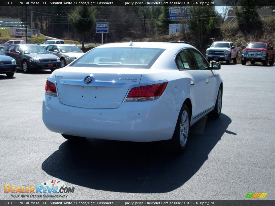 2010 Buick LaCrosse CXL Summit White / Cocoa/Light Cashmere Photo #16