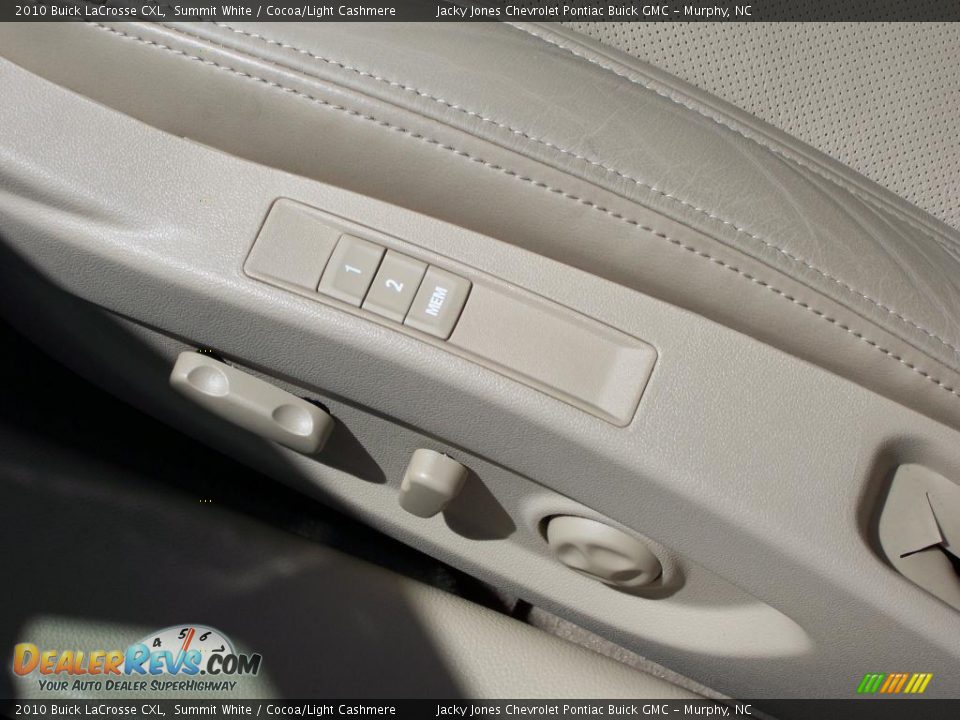 2010 Buick LaCrosse CXL Summit White / Cocoa/Light Cashmere Photo #25